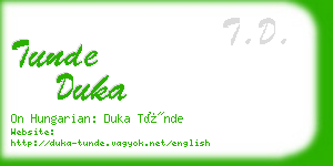 tunde duka business card